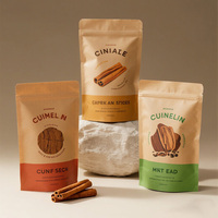 Sachet personnalisé d'épices mélangées en plastique pour poudre de cannelle, granulés de piment et d'ail, poivre – Sachet d'emballage alimentaire refermable pour assaisonnements