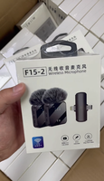 Microphone sans fil F15, microphone cravate sans fil, microphone de diffusion en direct à réduction de bruit pour téléphone portable