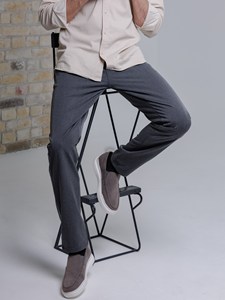 Men Fall Winter Straight <b>Chino</b> Pants Black Casual <b>Elastic</b> <b>Waist</b> Cotton - Product Image 3