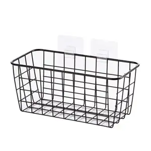 Hot Sale Iron Storage Metal Mesh Grid, Kitchen Bathroom Wall Mount Storage Organizers, Multifunctional Kitchen Shelf