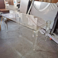 Transparente Rechteckige Moderne Design-Hochzeitstische aus Acryl für Bankette mit 4 Beinen