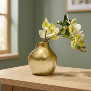Traditional Design Handmade Luxury Durable Light Weight Metal <b>Vase</b> Golden Plating for Wedding Living Room Centrepiece Interior - Product Image 2