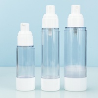 Flacon pompe rechargeable pour lotion et brume, en plastique transparent, sans air, 15ml 30ml 50ml 80ml 100ml 120ml