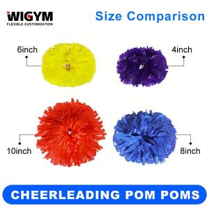 Hot Bán Cổ Vũ Poms Poms Với 4 \ "6 \" 8 \ "10 \" Kim Loại Mô Hình Ngựa Vằn Laser Baton Xử Lý - Product Image 6