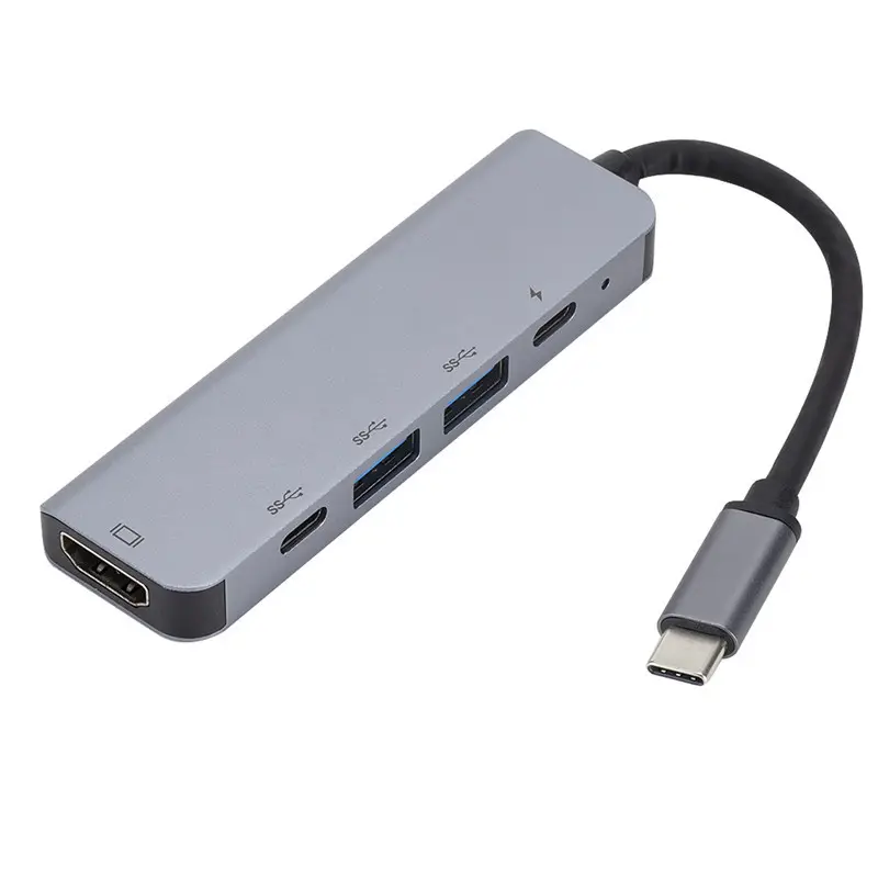 For Laptop 5 in 1 USB C HUB 4K 30Hz PD100W Dock USB-C 3.1 Splitter Type-C to HDTV Adapter for MacBook iPad Huawei USB 3.0 HUB