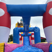Château gonflable commercial en forme de fusée avec toboggan, ensemble combiné pour les fêtes d'anniversaire des enfants, les événements, la location de jeux d'amusement, l'extérieur
