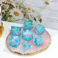 MINI PLANET Lotus Secret Realm Dice Set, jeu de dés polyédriques en résine faits à la main avec des bords tranchants pour les jeux de rôle sur plateau (TRPG) Dungeons & Dragons
