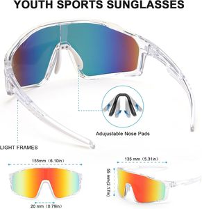 Lunettes de soleil de sport pour adultes, activités de plein air, tendance, multicolores, verres polarisés en PC/polycarbonate, monture TR90, protection UV - Product Image 4