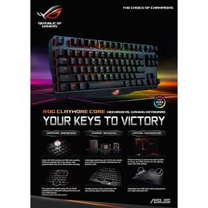 Clavier de jeu mécanique pour Rog Claymore Core, Cherry MX Red, rétroéclairage RVB programmable pour console - Product Image 2