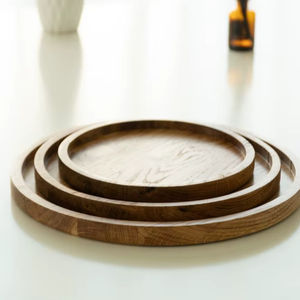 Exquisita Bandeja de Madera Pulida Hecha a Mano y Ecológica para una Decoración Elegante del Hogar y Práctico Servicio y Exhibición - Product Image 1