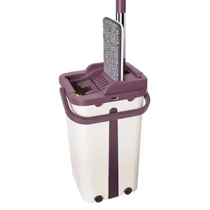 360 Degrees Rotatable Adjustable Cleaning Mop Simple Hands-free Dry And Wet Mop For Floor Cleaning