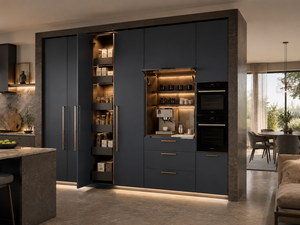 Sistema di Armadietti da Cucina Personalizzati con Dispensa Nascosta, Garage per Elettrodomestici, Bar Caffè, Contenitore Estraibile e <span class=keywords><strong>Mobile</strong></span> <span class=keywords><strong>Forno</strong></span> Integrato - Product Image 1