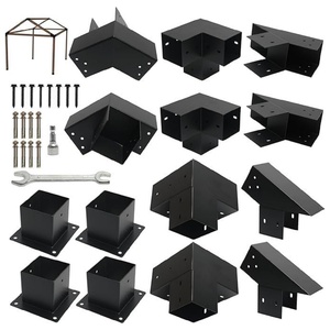 15 °   Soportes para Pérgola 75 °   Soporte de Esquina con Base para Poste, Base para Poste de Gazebo, Kit de Pérgola, Techo Inclinado de 4 Vías, Madera de 4x4 - Product Image 4