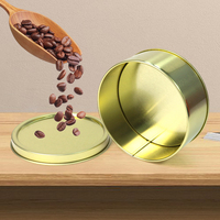 Emballage de qualité alimentaire gâteau peut biscuit rond boîte de conserve 3.9*1.5 pouces alimentaire étain conteneur fer-blanc or métal peut pour Biscuit