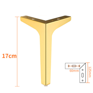 Oro durevole triangolo costante angolo in metallo acciaio tavolo da cucina divano gambe armadio gambe 17CM - Product Image 5