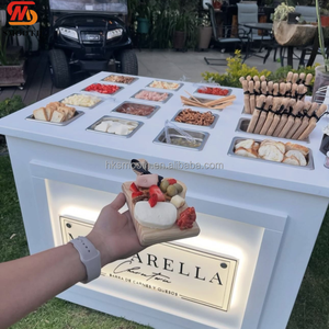 SMOOTH Best Seller DIY <b>Foldable</b> Candy <b>Cart</b> with Custom Tabletop Holes and Basins Event Portable Dessert <b>Cart</b> with Wheels - Product Image 5