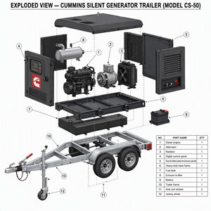Groupe électrogène diesel silencieux Cummins Weichai 60 kVA triphasé avec option ATS, insonorisé, refroidi par eau, pour l'Afrique - Product Image 3
