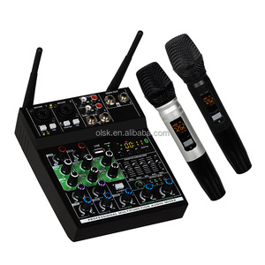 Clavax CLMC-GT40 Professional 2 Microfone HandHeld sem fio e 5 canais <span class=keywords><strong>Mixer</strong></span> de áudio Digital Set para Stage Home Entertainment - Product Image 2