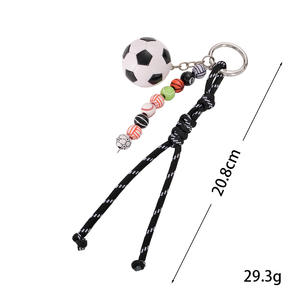 Nuevo Llavero Deportivo de PVC Negro con Cuentas y Cuerda Trenzada, Colgante para Bolso, Accesorio Hecho a Mano, Regalo - Product Image 6
