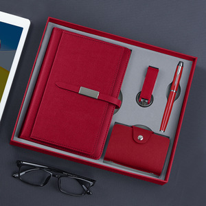 Coffret Cadeau d'Affaires <span class=keywords><strong>4</strong></span> en 1 Personnalisé Carnet A5 en Cuir PU Journal de Luxe pour Bureau avec Stylo USB et Porte-Cartes - Product Image 6