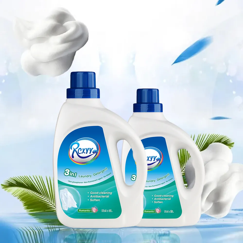 Detergent Factory OEM 3L 3 in 1 Clothes Anti=bacterial Detergent Fabric Softener Washing liquid Laundry Detergent