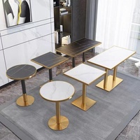 Mobilier commercial pour restaurant Meuble carré pour restauration rapide pour restaurant Cuisine en marbre pour restaurant Ensemble table et chaises