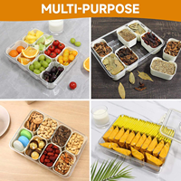Boîte de rangement alimentaire portable, plateau de service divisé, plateaux à collation pour fruits, noix, boîte de rangement pour aliments, boîte à collation
