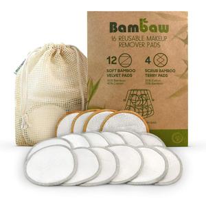 Cotons démaquillants réutilisables en bambou, 100 pièces, avec sac à linge lavable et écologique pour toutes les peaux - Product Image 1