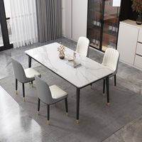 Italienischer Stil Anpassbarer Esstisch aus Schieferplatten Luxuriös Modern Schlicht für Kleine Wohnungen Rechteckiger Schiefertisch