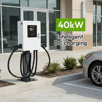 EVEGO Nouvelle Station de Recharge Commerciale Intelligente pour Véhicules Électriques IP55 OEM ODM OCPP 2.0.1 Murale Double Pistolet 40kW NACS CCS2 EVSE