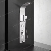Pommeau de douche mural moderne en acier inoxydable Panneau de douche multifonctions pour salle de bain Bain et robinets portables