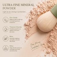 Poudre solaire minérale végétalienne à large spectre UVA UVB SPF 50 avec pinceau pour peaux sensibles, marque privée, pour fabricant