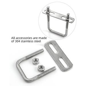 Morsetto a U ad angolo retto in acciaio inossidabile 304 M8 <span class=keywords><strong>M10</strong></span> M12 con <span class=keywords><strong>bullone</strong></span> a U per tubo con deflettore, vite a <span class=keywords><strong>bullone</strong></span> quadrato M6 - Product Image 3