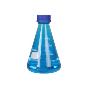 Konische Blaue Kappe Versiegelte Borosilikatglas-Laborreagenzflasche Transparente Erlenmeyerkolben-Flasche Graduiert 250mL - Product Image 5