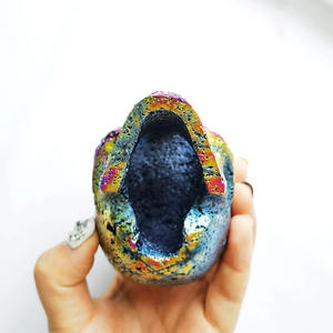 Teschi in Lava di Titanio Aura, <span class=keywords><strong>Pietre</strong></span> Preziose Intagliate, Teschi Cavi per Decorazione Casa e Paralume - Product Image 4