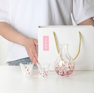 Farbenfrohes Dot One Pot Two Cups Sake-Geschenkset Hochzeits- und Geburtstagsgeschenk Wein-Set Kristallglas-Haushaltsset - Product Image 3