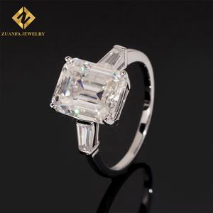 Anello alla moda da donna con taglio smeraldo per l'eternità, gioielli da donna promettono 925 anello in argento Sterling fidanzamento matrimonio cubico Moissanite S925 - Product Image 2