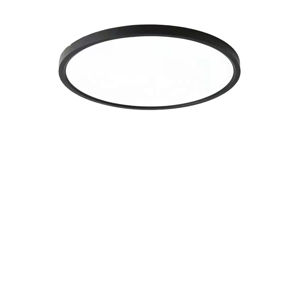 Modern Simple Round Shade Decorative Lamp Fixture Black White Color Smart Home Panel Living Room Bedroom LED Ceiling Light
