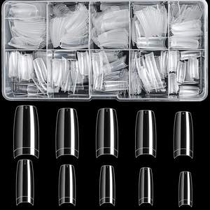 Vente en gros ABS Artificiel Blanc Gel Souple <span class=keywords><strong>Faux</strong></span> Ongles Conseils 500pcs Cercueil Presse sur Ongles - Product Image 2