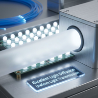 Tube en polycarbonate à haute résistance aux chocs, qualité de diffusion de la lumière