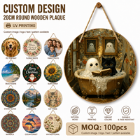 Panneau rond en bois Winter Wonderland |   Décoration murale d'hiver style ferme : Plaque flocon de neige |   Décoration murale rustique en bois 20x20cm