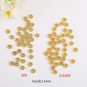 Twisted Gold Spacer <b>Beads</b> 5X2X1.5mm Round DIY Jewelry Making Components for Necklaces Bracelets Chains Wholesale - Product Image 3