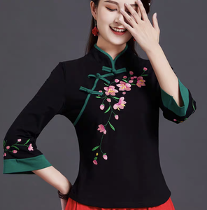 Vêtements traditionnels <span class=keywords><strong>chinois</strong></span> Chemise brodée de style ethnique - Product Image 5
