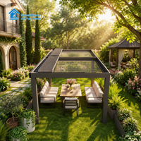 Pergola Commerciale en Aluminium Sweet Home avec Lames Rétractables Électriques, Pavillon Extérieur Étanche pour Hôtels et Complexes Hôteliers