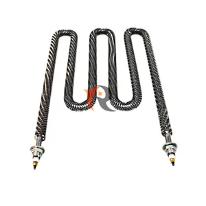Electric finned tubular heating element for air duct heater