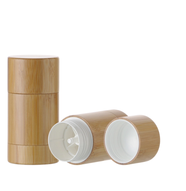 Factory Wholesale 75g Bamboo&PP Material Deodorant Container, Refillable Eco-friendly Bottom Filling Empty Container