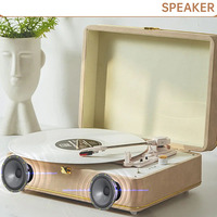 Lecteur de disques vinyles rétro portable de style valise, idéal pour la maison, avec cassette et tourne-disque, design de qualité supérieure, vente en gros