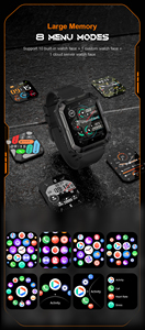 Reloj Inteligente <span class=keywords><strong>TANK</strong></span> <span class=keywords><strong>M1</strong></span> para Exteriores, Original, con Monitor de Ritmo Cardíaco, Resistente al Agua 5ATM, para Hombre, C20 <span class=keywords><strong>Pro</strong></span> - Product Image 3