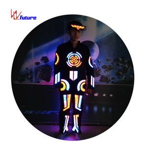 Ropa de escenario LED Predator, disfraz luminoso, <span class=keywords><strong>traje</strong></span> de Robot LED, ropa Led, trajes ligeros de algodón para niños, General, niños, negro, 1 pieza - Product Image 2
