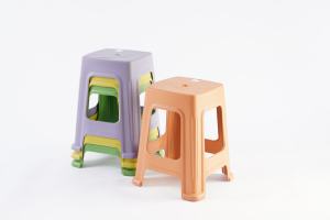 Groothandel moderne design plastic kruk verstelbare hoogte antislip stapelbaar oranje groen kaki woonkamer tafel stoel - Product Image 2